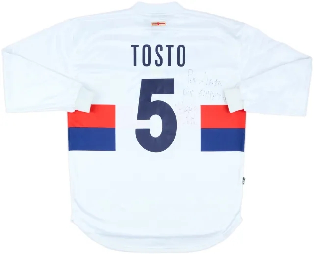 2004-05 Genoa Match Issue Signed Away L/S Shirt Tosto #5