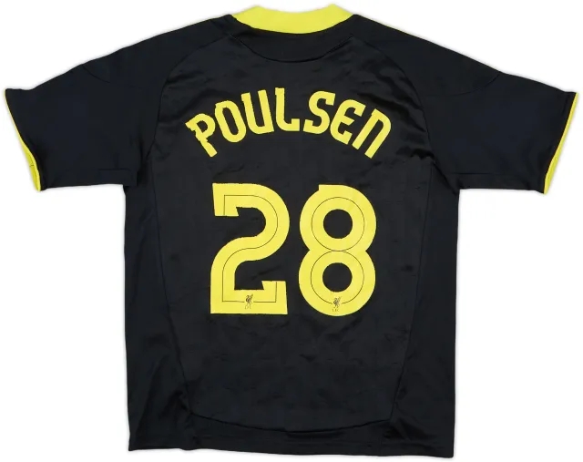 2010-11 Liverpool Away Shirt Poulsen #28 - 6/10 - (S.Boys)