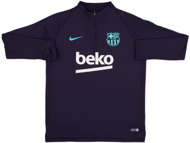 2018-19 Barcelona Nike 1/4 Zip Training Top - 8/10 - (L)