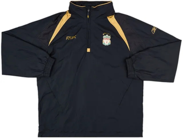 2005-06 Liverpool Reebok 1/4 Zip Hooded Rain Jacket - 6/10 - (M)