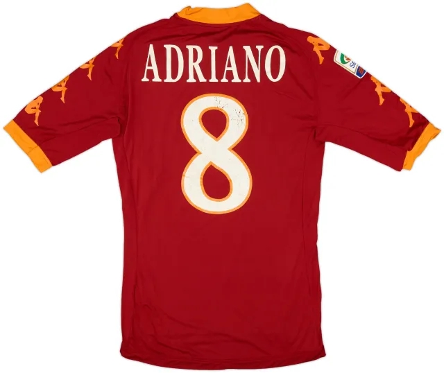 2010-11 Roma Home Shirt Adriano #8 - 5/10 - (S)