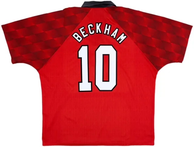 1996-98 Manchester United Home Shirt Beckham #10 - 9/10 - (XXL)