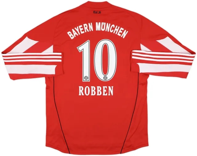 2010-11 Bayern Munich Home L/S Shirt Robben #10 - 8/10 - (XL)