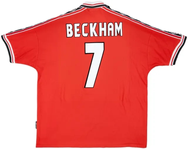 1998-00 Manchester United Home Shirt Beckham #7 - 7/10 - (XXL)