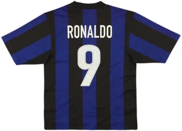 1999-00 Inter Milan Home Shirt Ronaldo #9 - 5/10 - (M.Boys)