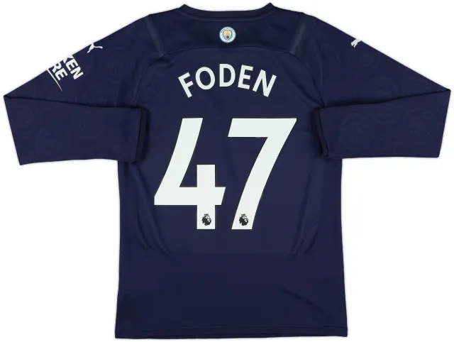 2021-22 Manchester City Third L/S Shirt Foden #47 - 9/10 - (S)