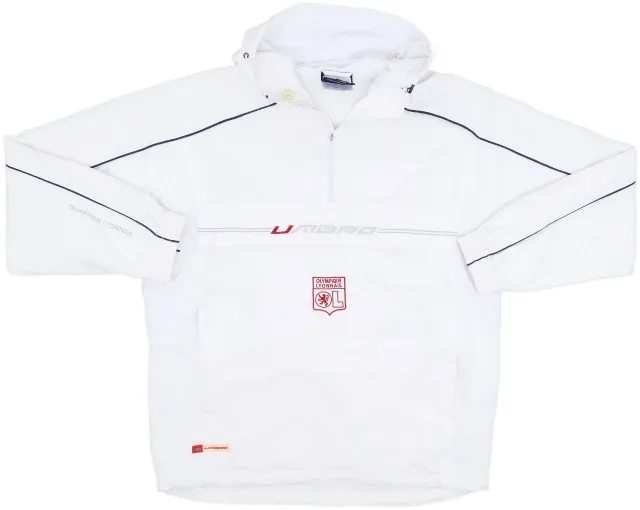 2002-03 Lyon Umbro 1/2 Zip Hooded Rain Jacket - 4/10 - (M)