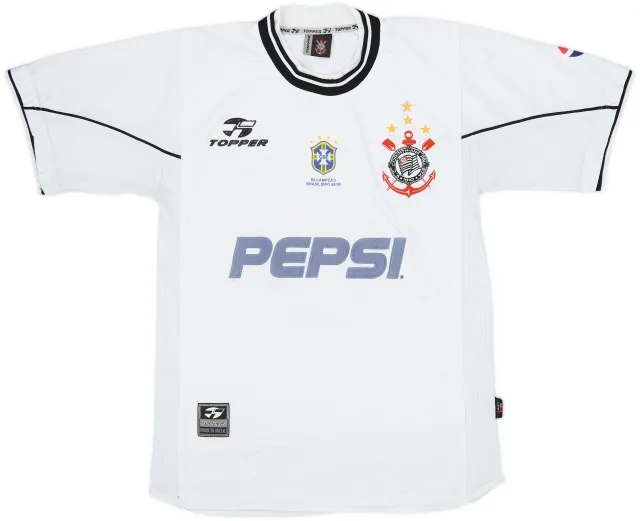 2000-01 Corinthians 'Bi Campeao Brasileiro' Home Shirt #9 - 7/10 - (M)
