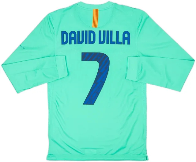 2010-11 Barcelona Authentic Away L/S Shirt David Villa #7 (S)