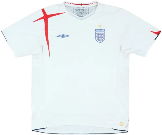 2005-07 England Home Shirt - 4/10 - (XL)