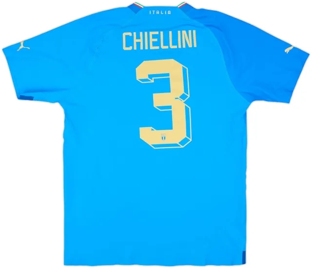 2022-23 Italy Authentic Home Shirt Chiellini #3 - 8/10 - (L)