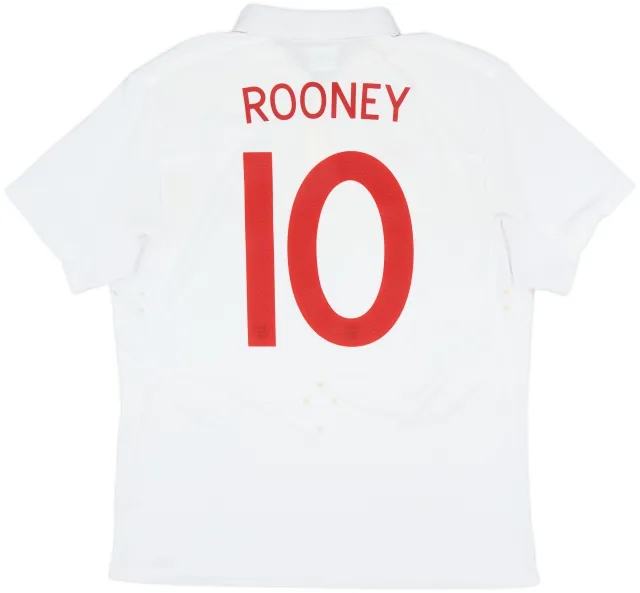 2010-11 England 'South Africa' Home Shirt Rooney #10 - 8/10 - (L)