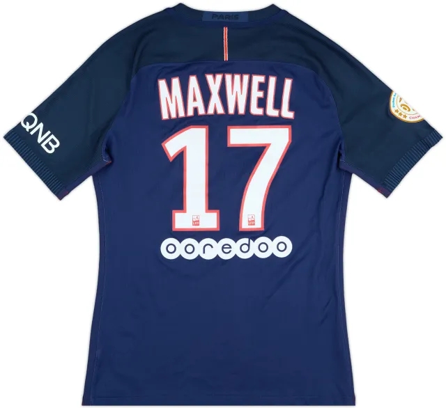 2016-17 Paris Saint-Germain Match Issue Home Shirt Maxwell #17