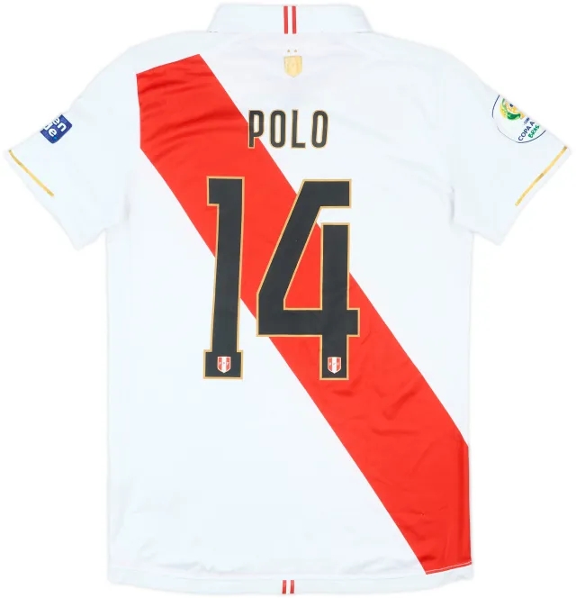 2019 Peru Match Issue Copa America Home Shirt Polo #14