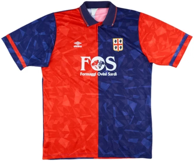 1990-91 Cagliari Match Issue Home Shirt #15