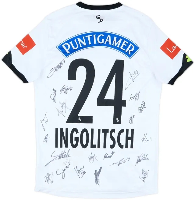 2020 Sturm Graz Match Issue Squad Signed Home Shirt Ingolitsch #24