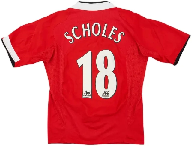 2004-06 Manchester United Home Shirt Scholes #18 - 7/10 - (S)