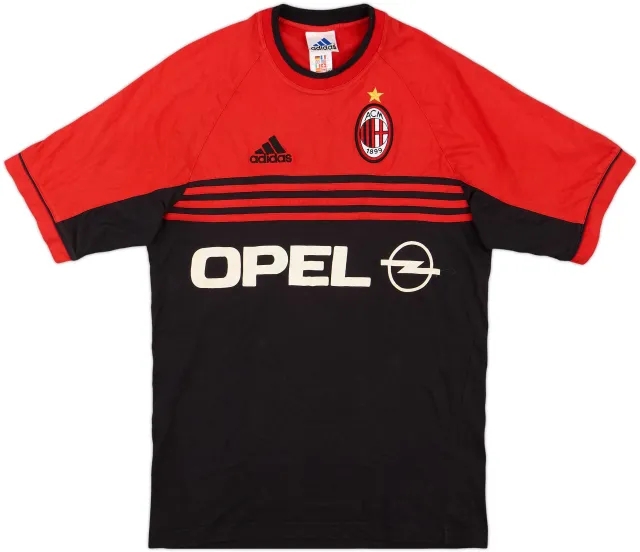 2000-01 AC Milan adidas Cotton Tee - 7/10 - (S)