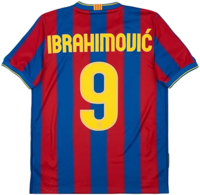 2009-10 Barcelona Home Shirt Ibrahimovic #9 - 10/10 - (S)