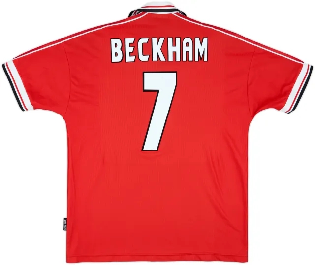 1998-00 Manchester United Home Shirt Beckham #7 - 7/10 - (XL)