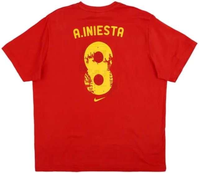 2010 Spain Nike Cotton Tee A. Iniesta #8 - 10/10 - (XXL)