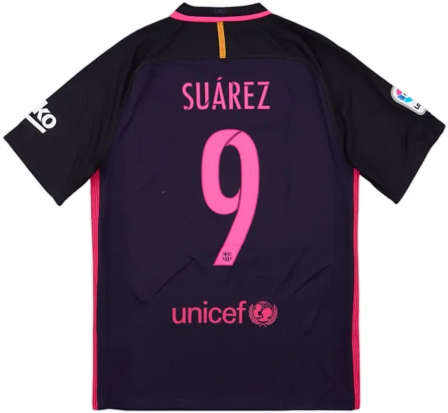 2016-17 Barcelona Away Shirt Suarez #9 - 9/10 - (M)