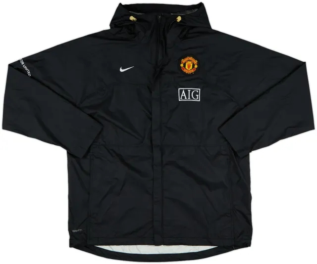 2008-09 Manchester United Nike Hooded Rain Jacket - 9/10 - (XL)