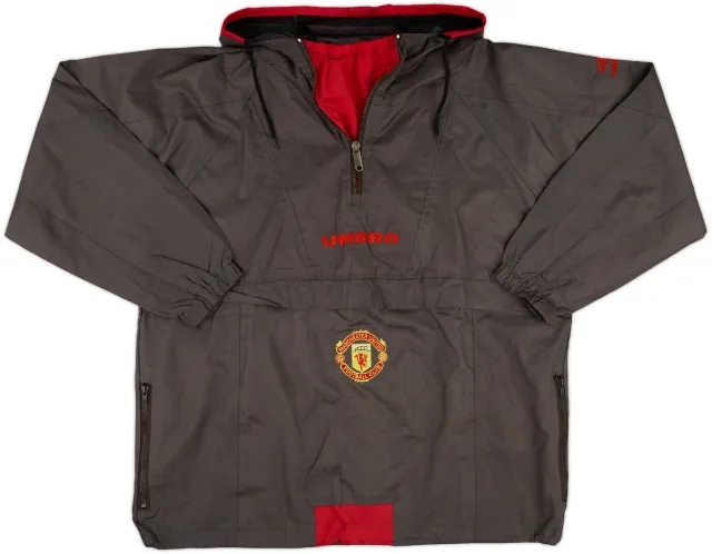 1994-95 Manchester United Umbro 1/4 Zip Hooded Rain Jacket - 5/10 - (S)