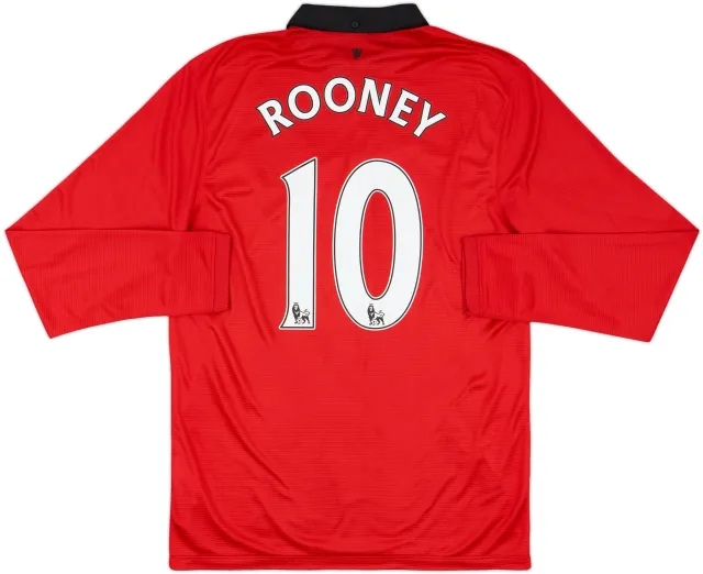 2013-14 Manchester United Home L/S Shirt Rooney #10 - 8/10 - (M)