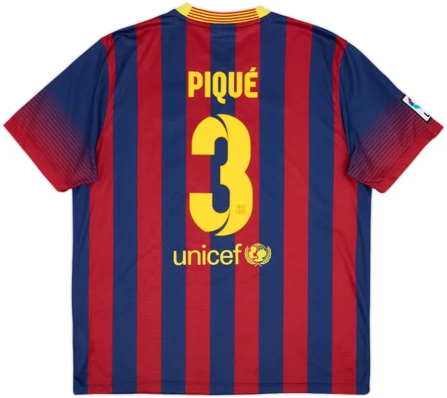 2013-14 Barcelona Home Shirt Pique #3 - 8/10 - (XL)