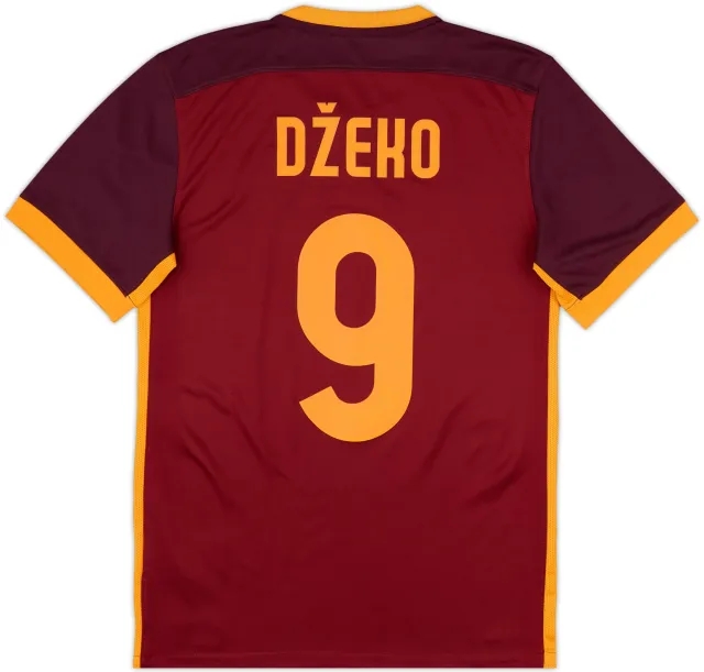 2015-16 Roma Home Shirt Dzeko #9 - 8/10 - (S)