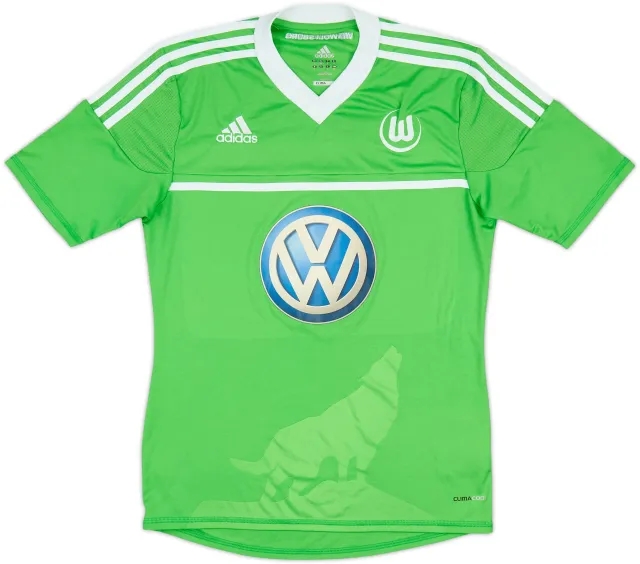 2012-13 Wolfsburg Squad Signed Home Shirt - 8/10 - (S)