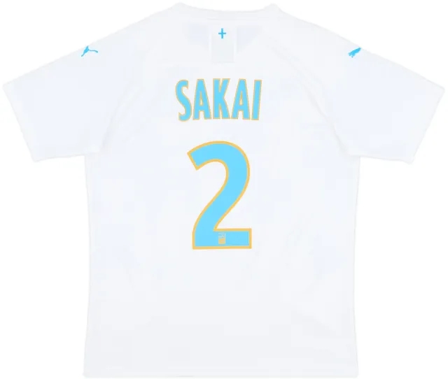 2019-20 Olympique Marseille Home Shirt Sakai #2 - 9/10 - (M)