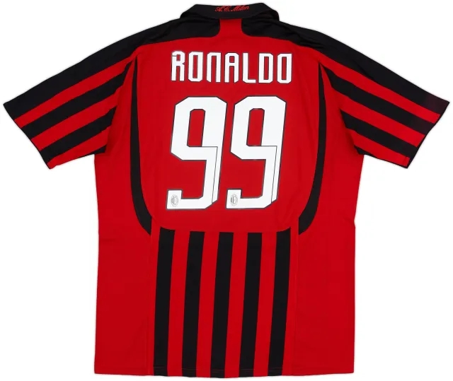 2007-08 AC Milan Home Shirt Ronaldo #99 - 6/10 - (L)