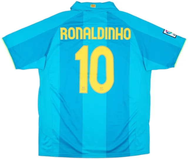 2007-09 Barcelona Away Shirt Ronaldinho #10 - 8/10 - (XL)