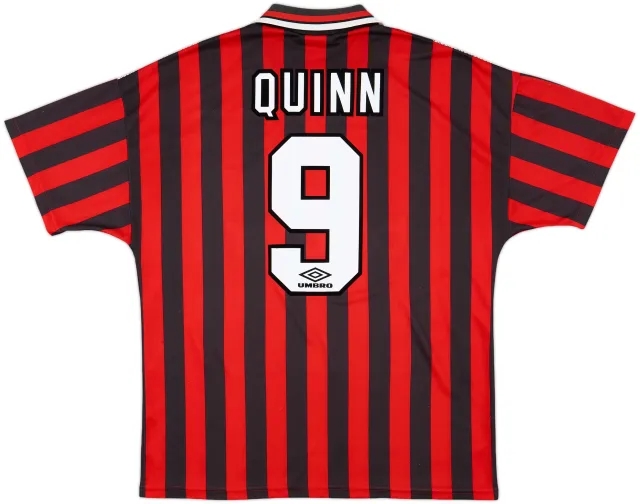 1994-96 Manchester City Away Shirt Quinn #9 - 8/10 - (XL)