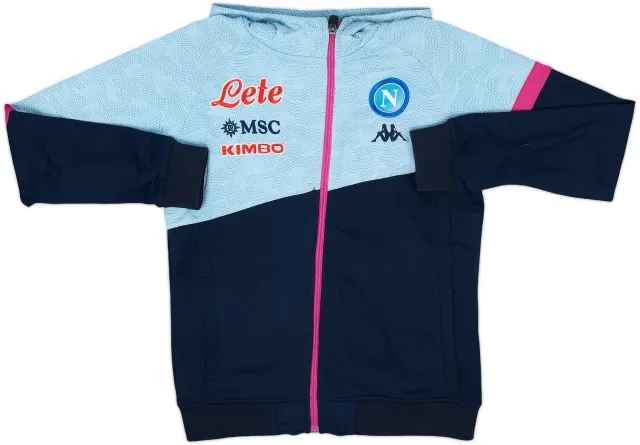 2020-21 Napoli Kappa Hooded Track Jacket - 8/10 - (L.Boys)