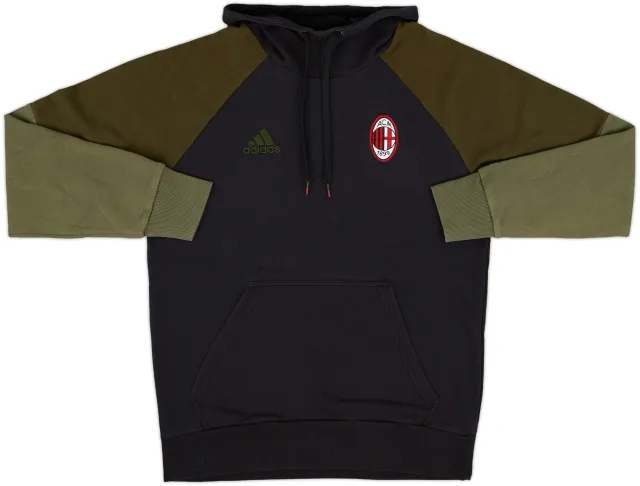 2016-17 AC Milan adidas Hooded Sweat Top - 8/10 - (L)