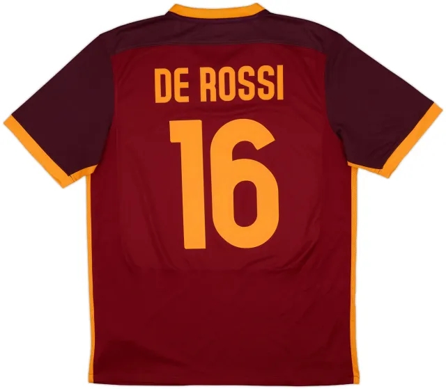 2015-16 Roma Home Shirt De Rossi #16 - 8/10 - (L)