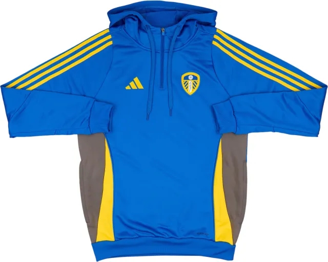 2024-25 Leeds United adidas 1/4 Zip Hooded Training Top (S)