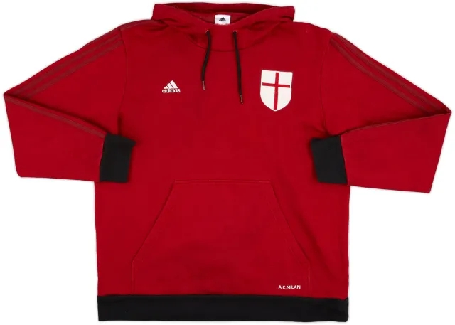 2014-15 AC Milan adidas Hooded Sweat Top - 7/10 - (XL)