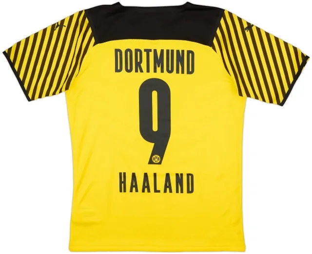 2021-22 Borussia Dortmund Player Issue Home Shirt Haaland #9 (L)