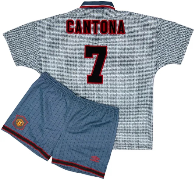 1995-96 Manchester United Away Shirt & Shorts Cantona #7 - 9/10 - (XL)