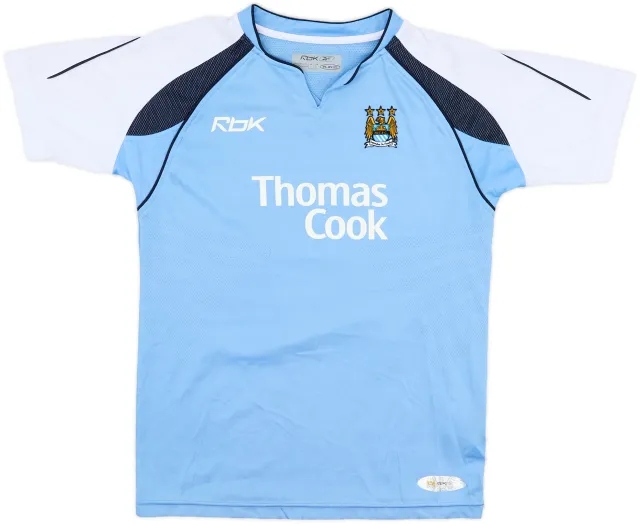 2006-07 Manchester City Home Shirt - 7/10 - (L.Boys)