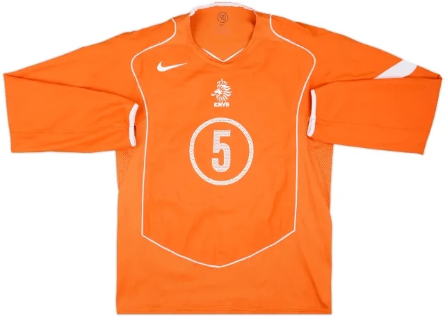 2004-06 Netherlands Player Issue Home L/S Shirt #5