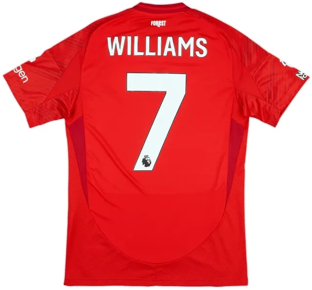 2024-25 Nottingham Forest Match Issue Home Shirt Williams #7