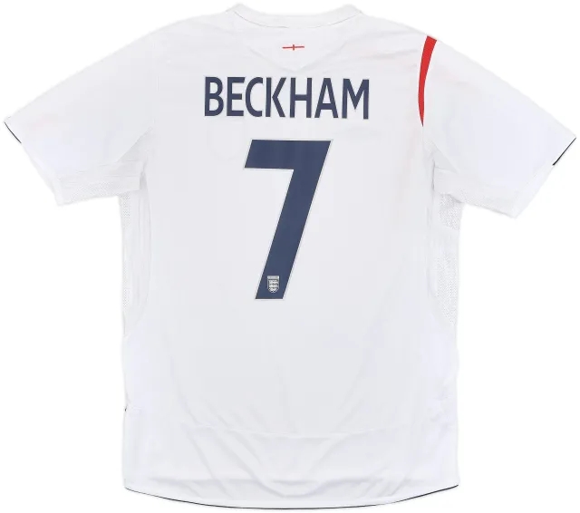 2005-07 England Home Shirt Beckham #7 - 6/10 - (M)