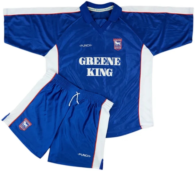 1999-01 Ipswich Home Shirt and Shorts - 8/10 - (XL)