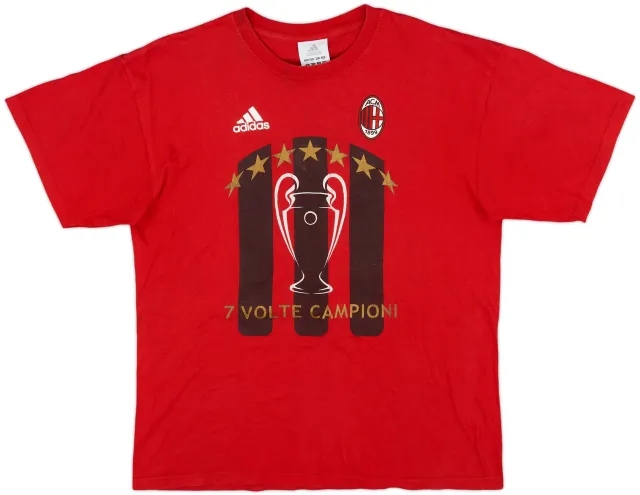 2007-08 AC Milan CL Winners adidas Graphic Tee - 5/10 - (S)