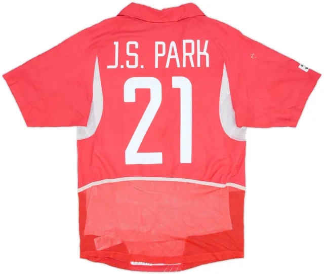 2002-03 South Korea Player Issue Home Shirt J.S.Park #21 - 8/10 - (S)